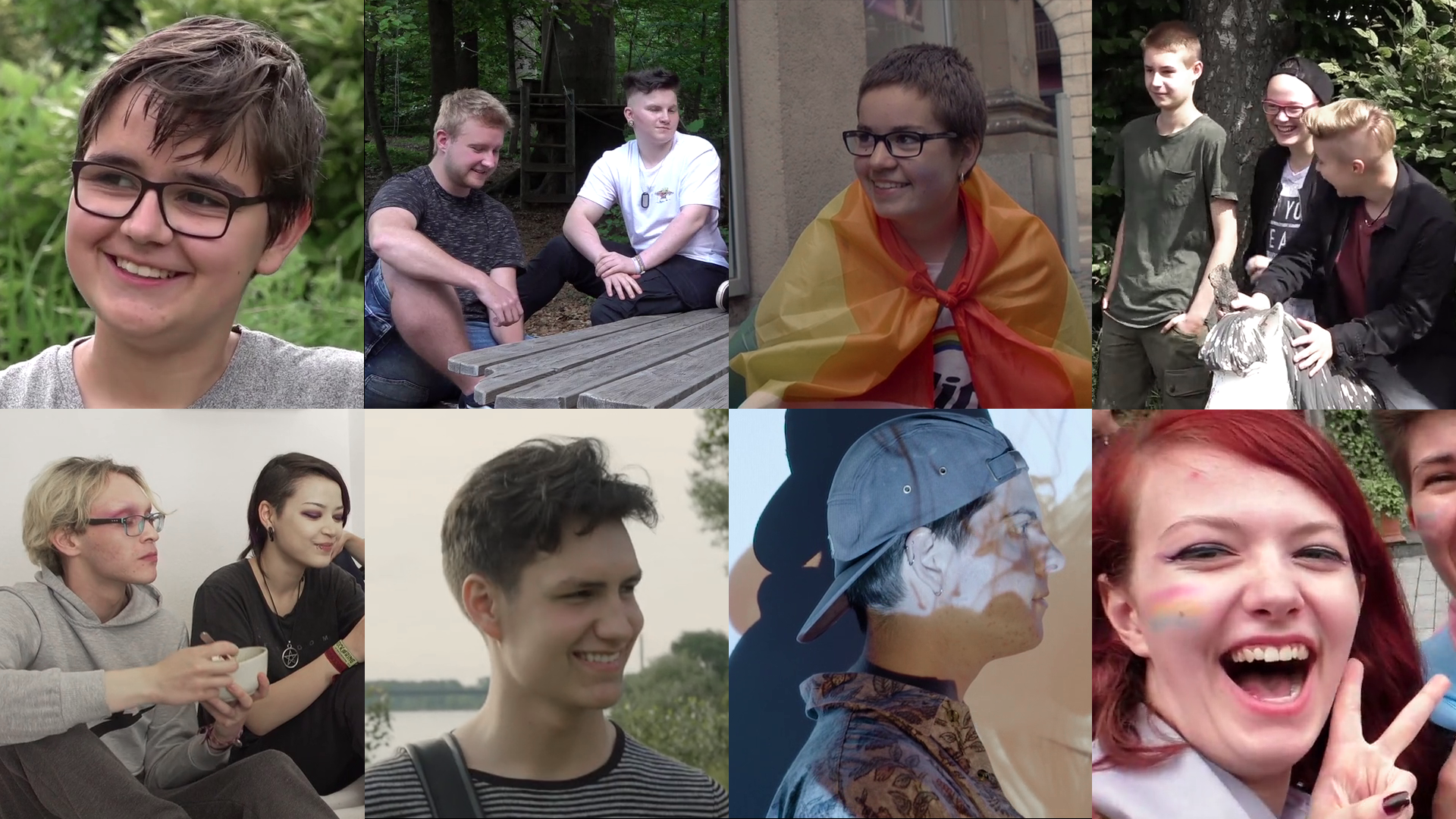 Collage aus Ausschnitten der Thumbnails der Einzelfilme